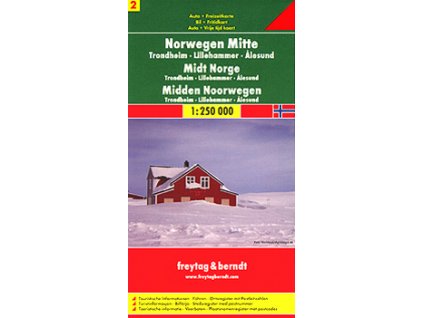 864 norsko stred 1 250 000 mapa s vyhlidkovymi trasami
