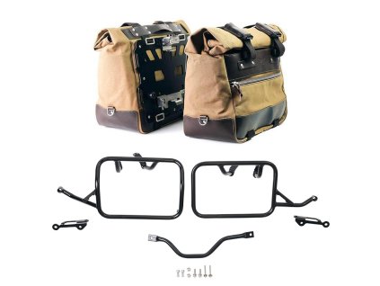 coppia borse laterali cult in canvas 40l 50l coppia piastre in alluminio telai bmw r12 g s