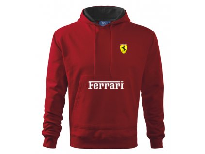 mikina s kapucňou ferrari červená