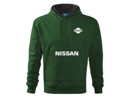 mikina s kapucňou nissan tmavozelená