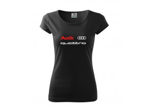 Dámske tričko Audi quattro, čierne