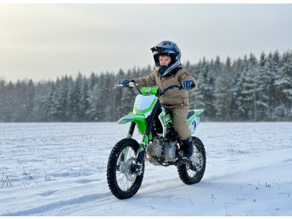 detska benzinova motorka pitbike leramotors by apollo thunder 125ccm poloautomat 14 12 e start zelena 02