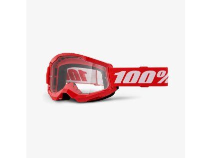 100 procent gogle model strata 2 red clear lens