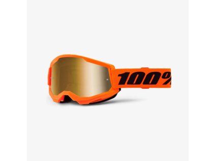 100 procent gogle model strata 2 neon orange mir