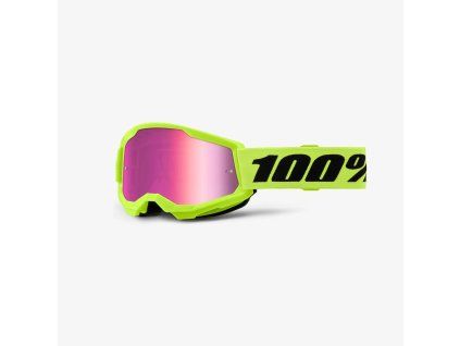 100 procent gogle strata 2 youth junior neon yello