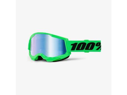 100 procent gogle strata 2 neon green blue mirro
