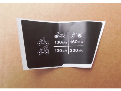 Samolepka Jawa 640 - tlak pneu