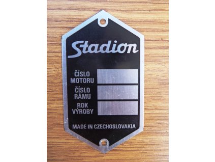 Výrobní typový štítek Stadion - černý