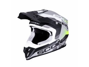 Moto přilba SCORPION EXO VX-16 AIR ARHUS stříbrno/černo/žlutá neon