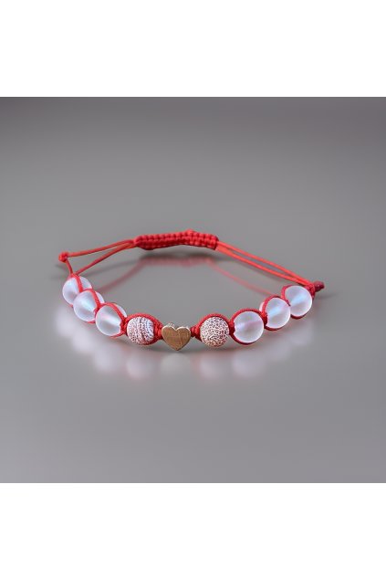 Nastavitelný náramek s růžovým srdcem