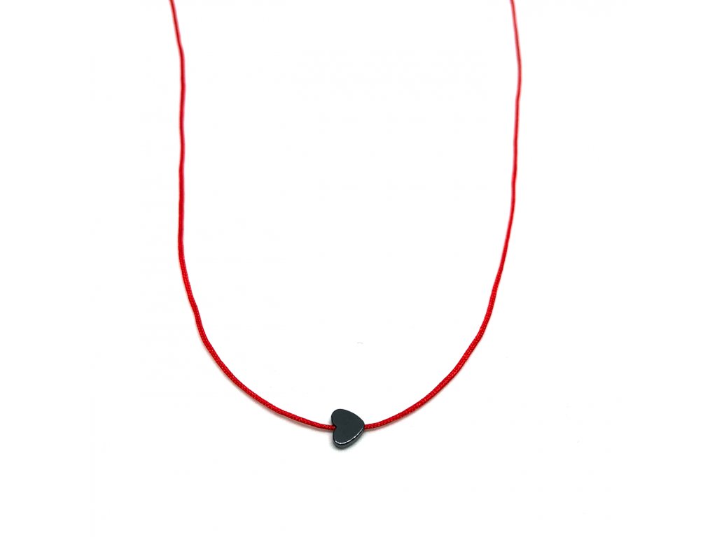 Dámský náhrdelník s hematite srdcem Mou Jewel Barva: červená