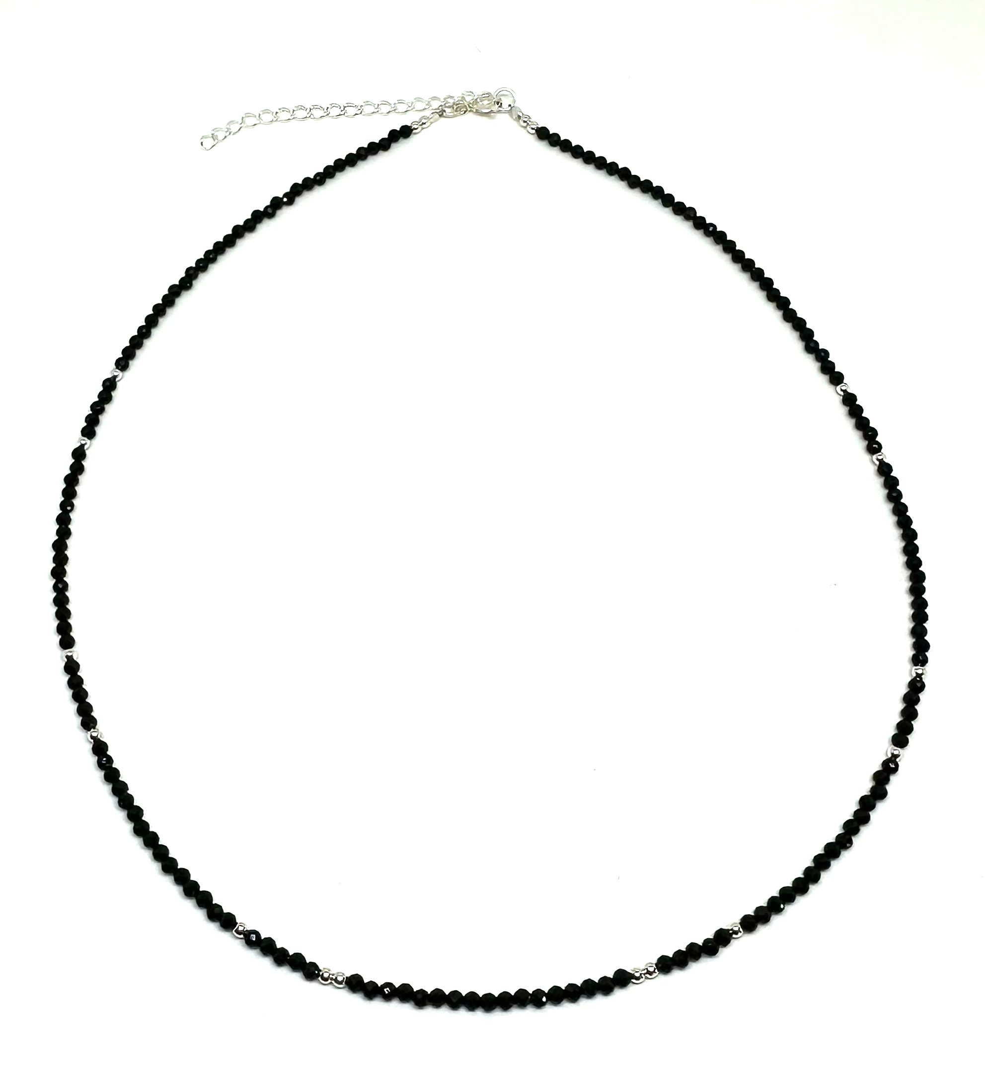 Dámský náhrdelník černý Spinel a stříbro Mou Jewel