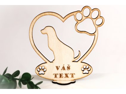 Dřevěná dekorativní připomínka vašeho mazlíčka pes