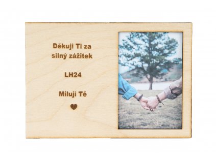 Mountaino dřevěný fotorámeček s vlastním textem