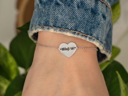 personalizovaný náramek s vlastním textem mountaino se srdíčkem (3)