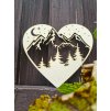 Dřevěná dekorace Hory - srdce