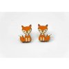 dřevěné náušnice liška lesní tvor