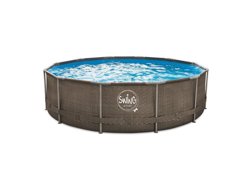 ELITE - WICKER FRAME POOL - 4.88 x 1.22m, Wicker dark