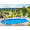 Ibiza oval - 6.00 x 12.0 x 1.50 m - wall thickness 0.75mm, top combi blue rails P1/P3, bottom rails, without holes for skimmer and backjet