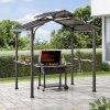 ECRINS 242 x 153 cm Hardtop Grill Gazebo with Hooks and Bar Shelves