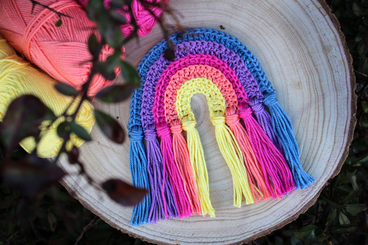 Háčkovaná duha - návod