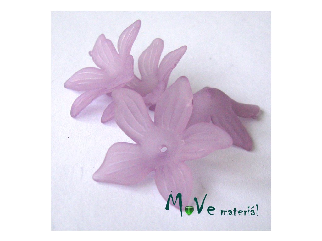 Akrylový květ 27x7mm, 4ks, fialový