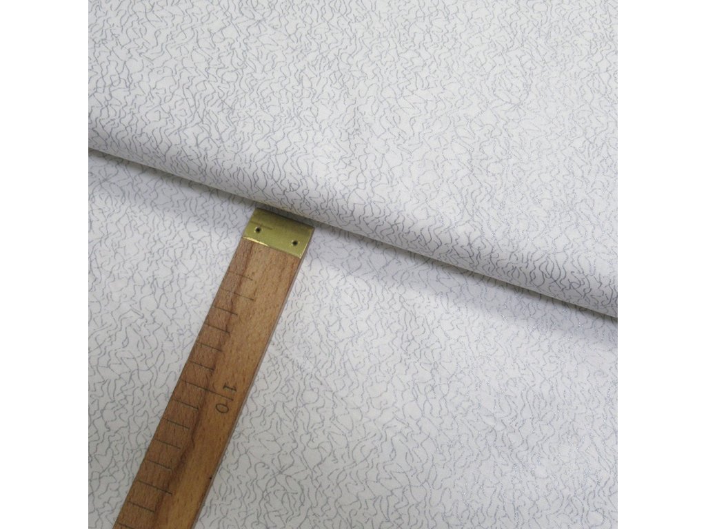 Bavlněné plátno - Pavučinka stříbrotisk na bílé - šíře 140cm/1bm