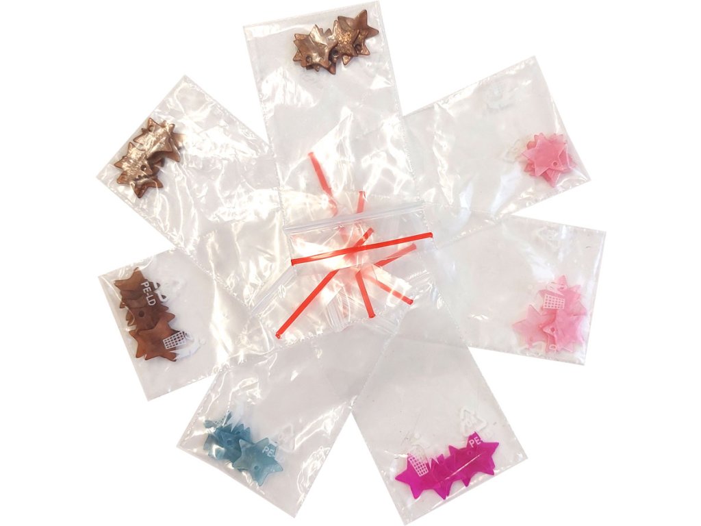 Sada - perleťové hvězdičky 13mm - "17"