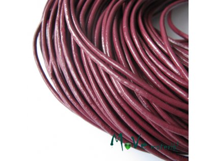 Kulatá přírodní kůže 2mm/1m, vínová
