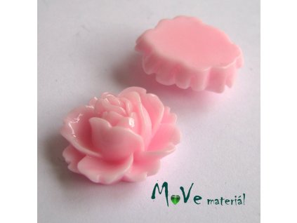 Kabošon lesklý C2 - resin - 2ks, sv. růžový