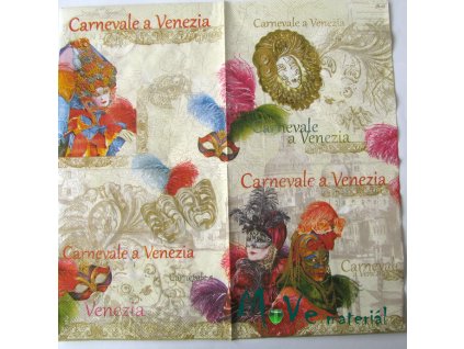 Ubrousek na decoupage 33 x 33cm 1ks, karneval