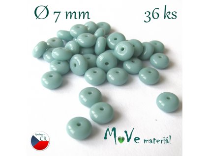 České korálky - disk mátový 7mm 36ks