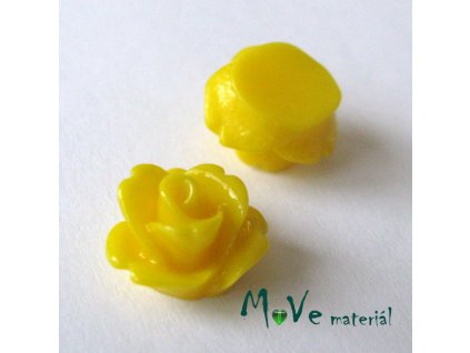 Kabošon květ lesklý C4 - resin - 2ks, žlutý