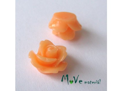 Kabošon květ lesklý C4 - resin - 2ks, meruňkový