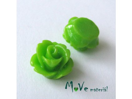 Kabošon květ lesklý C4 - resin - 2ks, zelený