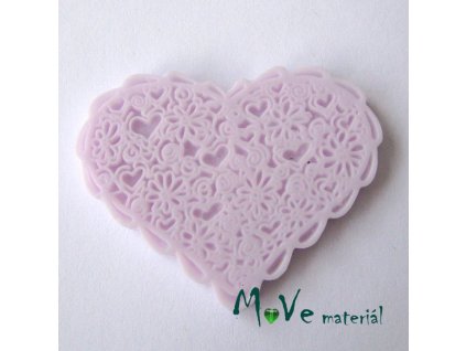 Kabošon resin SRDÍČKO- 1ks, lila