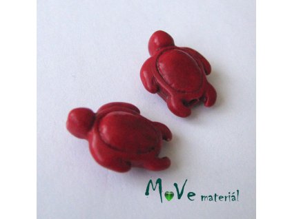 Želva z barveného kamene 15x18mm, 2ks