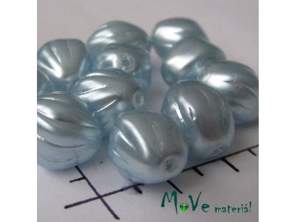 České voskové perle světle modré 12x10mm, 12 ks
