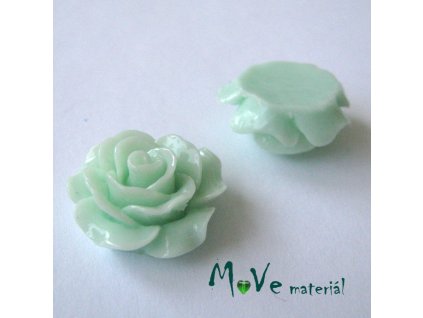 Kabošon růžička lesklá B2 - resin - 2ks, mátová