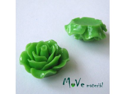 Kabošon růžička lesklá B2 - resin - 2ks, hrášková