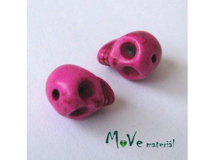 Lebka barvený howlit 9x7,5x9mm, 4ks, růžová