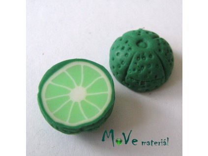 Fimo korálky 22x11mm, citrus, zelený