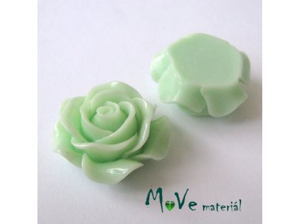 Kabošon květ lesklý C1 - resin - 1ks, mátový