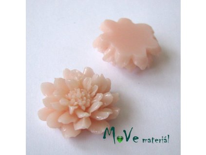 Kabošon květ C5 - resin - 1ks, světle broskvový