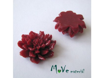 Kabošon květ C5 - resin - 1ks, vínový