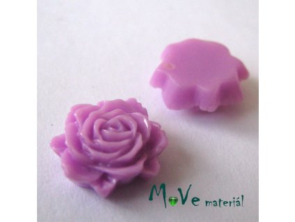 Kabošon květ lesklý C6 - resin - 2ks, růžovofial.