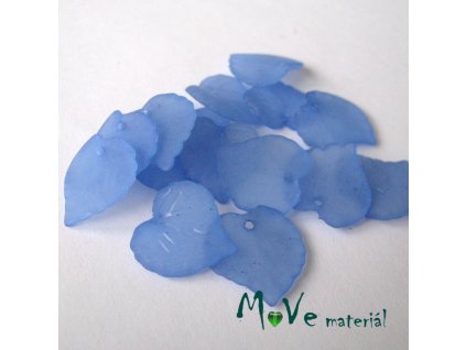 Akrylové transparentní lístečky, 15ks, modré