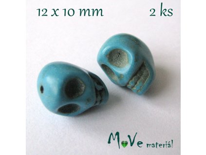 Tyrkenitová lebka 10x12mm, 2ks