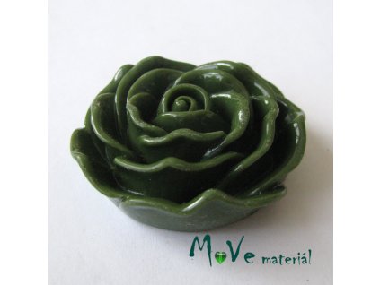 Kabošon lesklý K3 - resin - 1ks, khaki