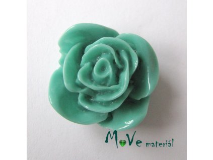 Kabošon -růže - lesklý resin1ks, brčá., II. jakost